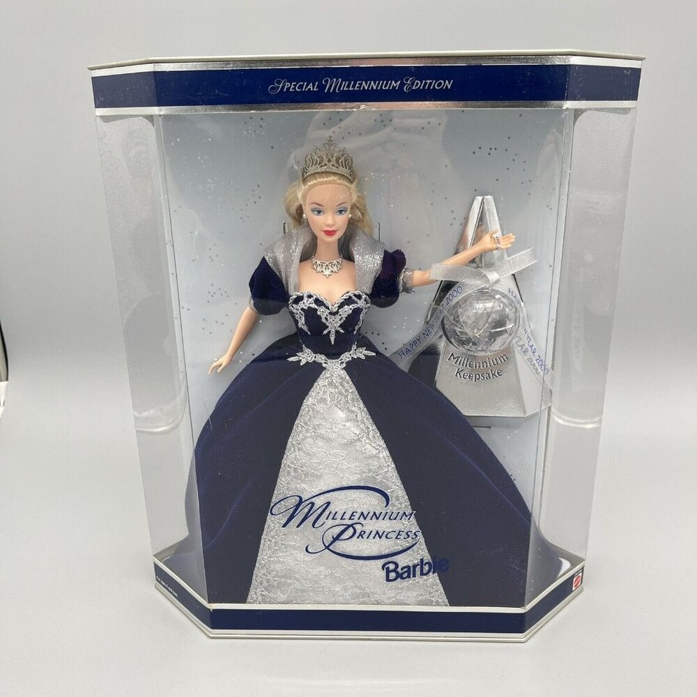 Vintage 1999 Millennium Princess Barbie Mattel Hallmark Happy New Year 2000